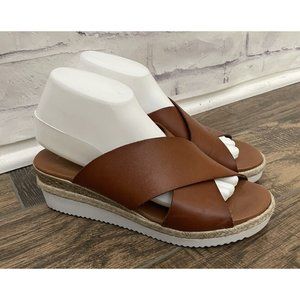 Bertuchi Size 41  US Sz 10.5‎ Wedge Brown Slip On Women’ Sandals Made In Spain